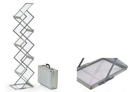 Aluminium collapsible magazine racks with carring bag