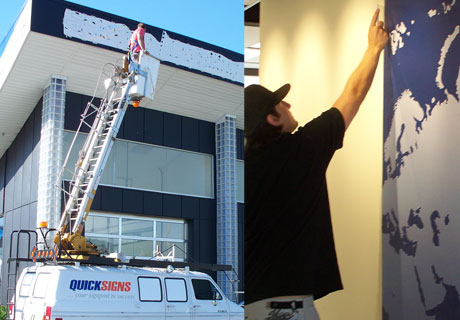 Our bucket lift truck is good for any sign installation job that you may have