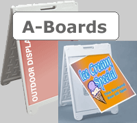 Outdoor sandwich boards with replacable inserts