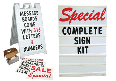 Message Board Kit contains over 300 letters and numbers plus ?Sale? and ?Special? headers and more.